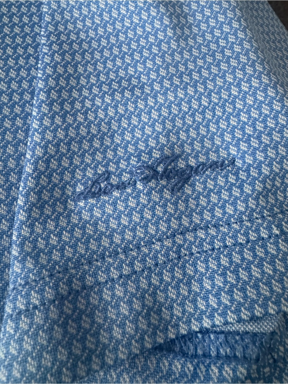 Hogan Light Blue & White Signature Knit Polo